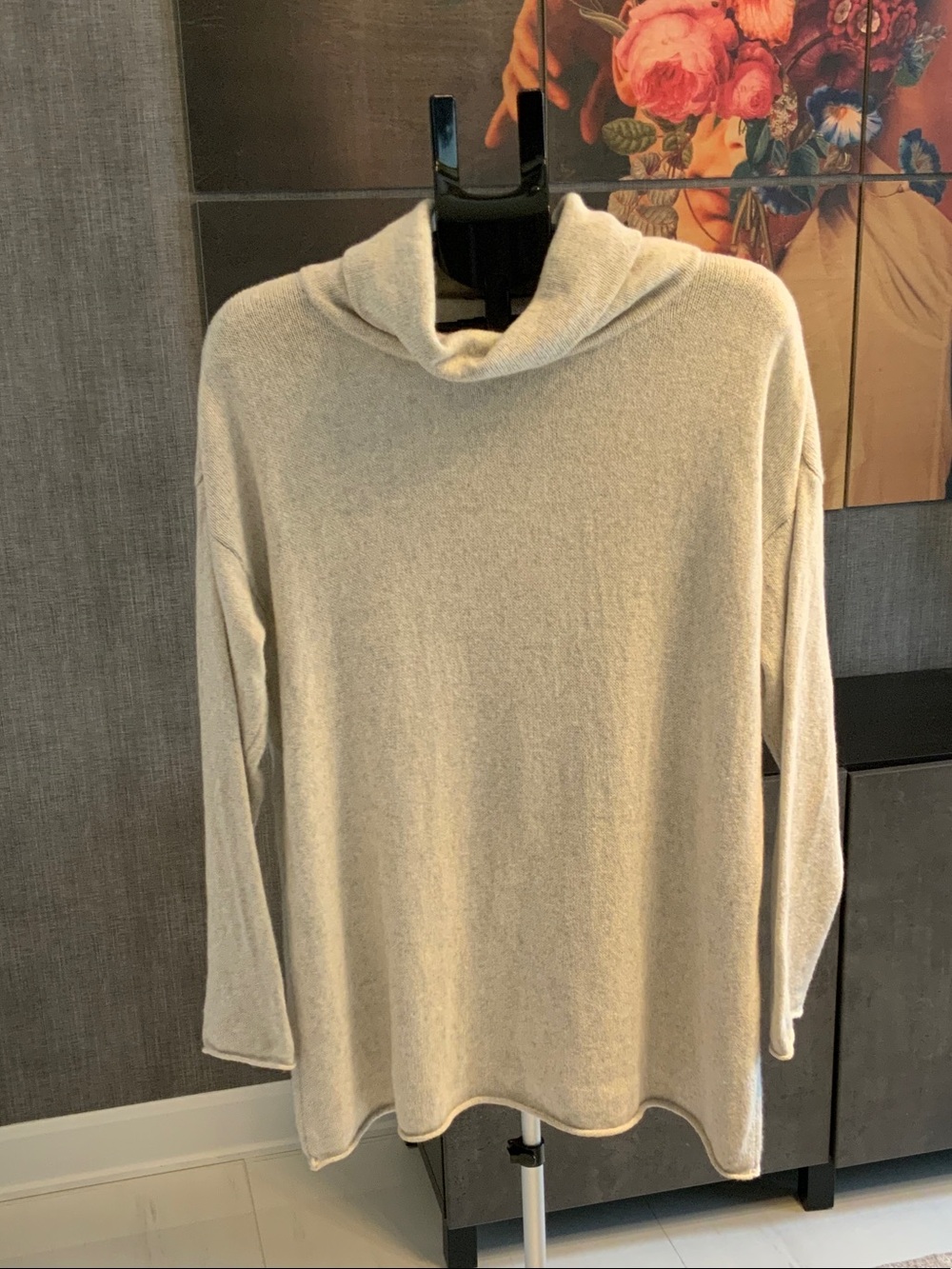 Eileen Fisher Cotton and cashmere Cozy Funnel-Neck Sweater S
